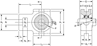 Mounted Bearings Take Up unit set screw YTU Industrial G
